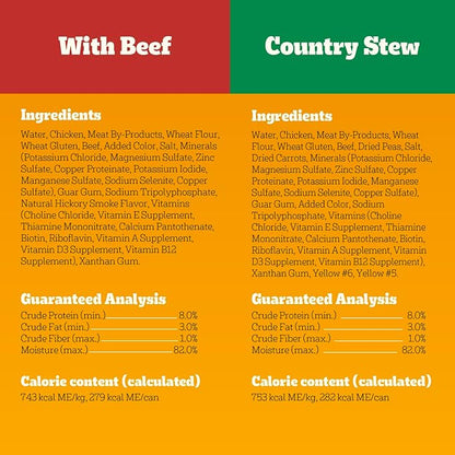 Pedigree Wet Dog Food, Choice Cuts Adult Canned Dog Food, Beef & Country Stew Multipack, 13.2 oz. Cans (12 Count, Pack of 1)