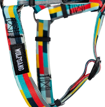 Wolfgang Heavy Duty Adjustable Dog Harness, Pull-Tested for Walking & Training, Mixtape Print, Large
