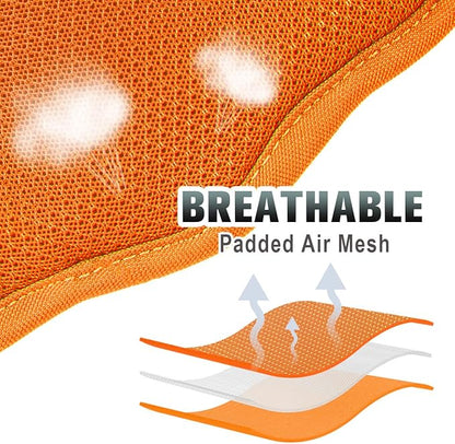 BARKBAY No Pull Dog Harness Large Reflective Dog Harness with Front Clip and Easy Control Handle for Walking Training Running with ID tag Pocket(Orange,L)