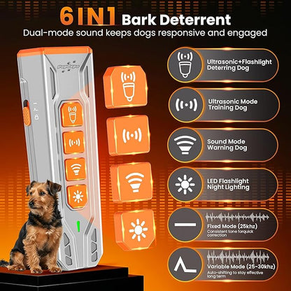 Dog Bark Deterrent Device with Dog Training Clicker – Ultrasonic Anti Barking Device for Dogs, Portable Dog Bark Stopper for Training & Behavior Control, Safe for Own or Neighbor’s Dog