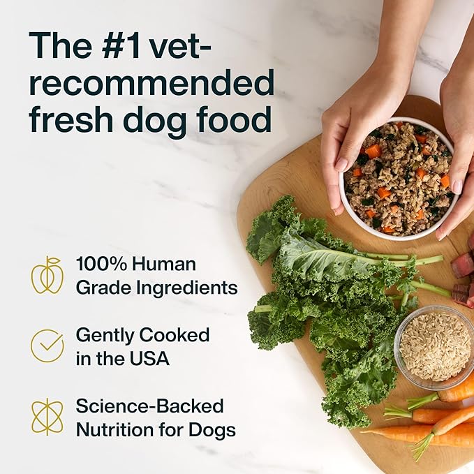 JustFoodForDogs JustFresh Wet Dog Food, Fresh Pet Meals and Toppers with No Preservatives, Resealable Package, Human Grade, Home-Cooked Pork, 12 oz - 7 Pack