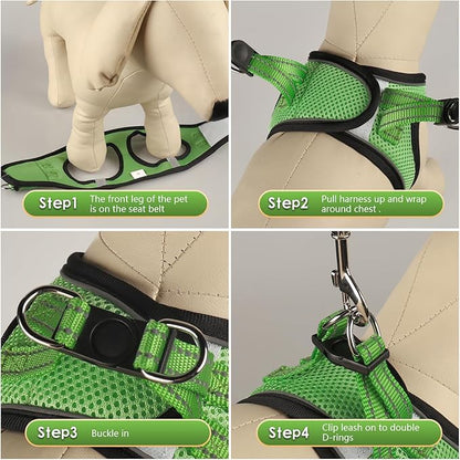 YIMEIS Dog Harness and Leash Set, No Pull Soft Mesh Pet Harness, Reflective Adjustable Puppy Vest for Small Medium Large Dogs, Cats (Grass Green, X-Small (Pack of 1)