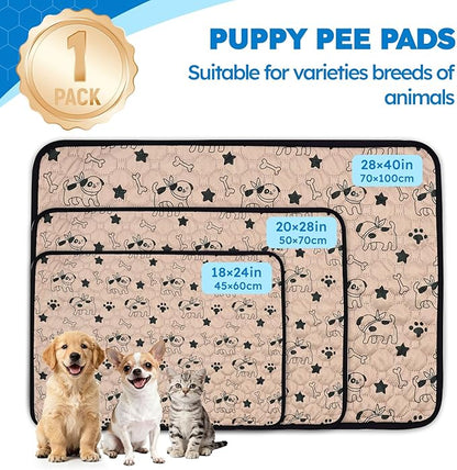 Washable Pee Pads for Dogs, Absorbent Reusable Puppy Training Pads, Leakproof, Non-Slip, Waterproof Cat Doggie Pad Pet Potty Mat for Indoor&Outdoor, Whelping, Playpen, Crate, Coffee 20"x28"