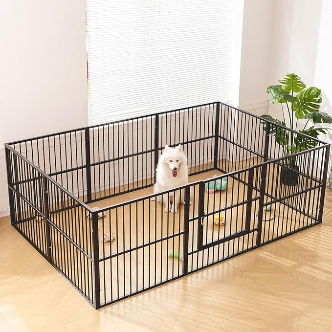 Dog Playpen - 32" Height Dog Pen, Heavy Duty Puppy Pen with Door, Safe & Sturdy, Easy Assemble for Indoor/Outdoor Pet Playpen (10 Panels with Door)