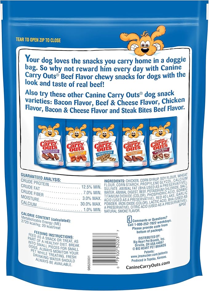 Canine Carry Outs Dog Treats, Beef Flavor, 22.5 Ounce (Pack of 4)