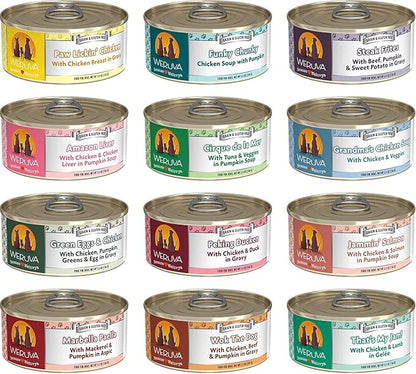 Weruva Grain Free Canned Dog Food Variety Pack, 5.5 oz Each, 12 Flavor