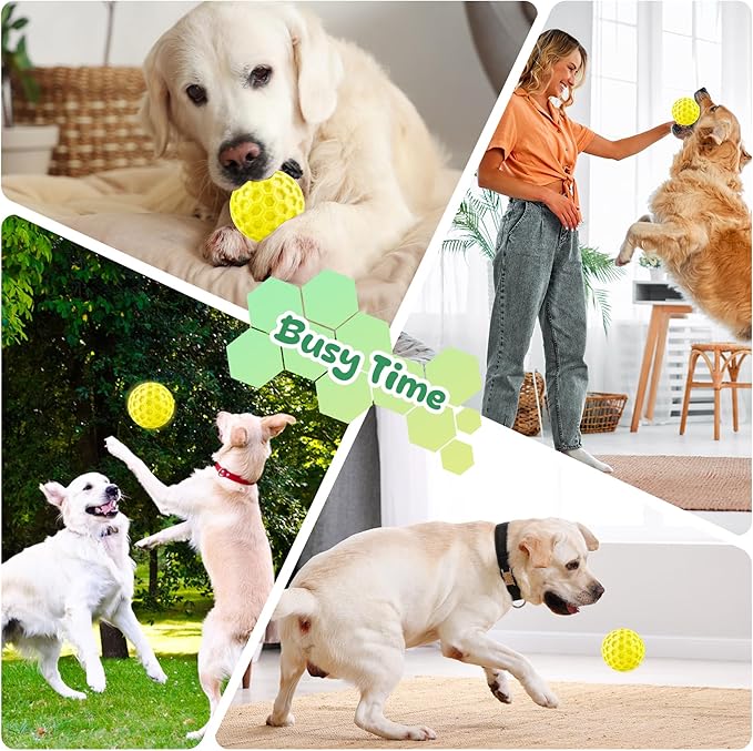 Squeaky Dog Toys for Aggressive Chewers, Indestructible Dog Balls for Aggressive Chewers, Squeaky Balls for Dogs, Interactive Toys for Large Dogs, Funny Ball