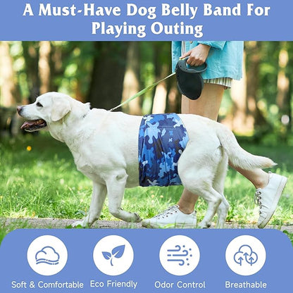 5 Pack Dog Diapers Male Reusable, Premium Belly Bands for Male Dogs, High Absorbing Male Dog Pee Wraps for Doggie in Incontinence or Excitable Urination and Training Camouflage Pattern XXL