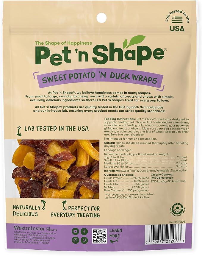 Pet 'n Shape Sweet Potato Chews Jerky Dog Treats - 8 Ounce