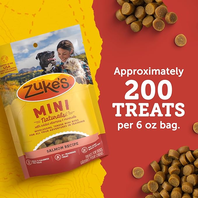 Zuke's Mini Naturals Dog Training Treats for Dogs, Real Salmon Flavor - 10 oz. Pouch