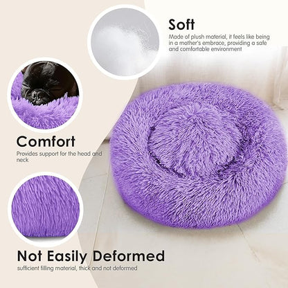 Extra Large Dog Beds, 36 Inch Human Dog Anxiety Relief Comfort Bed, Indestructible & Chew Proof Pet Beds (Purple)