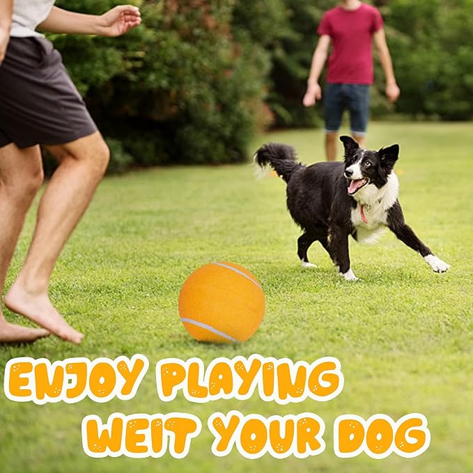 Banfeng Big Tennis Ball for Dogs, Giant Dog Tennis Ball Toy Large Outdoor Sports Gift for Small Medium Large Dog (Orange, 9.5 inch)