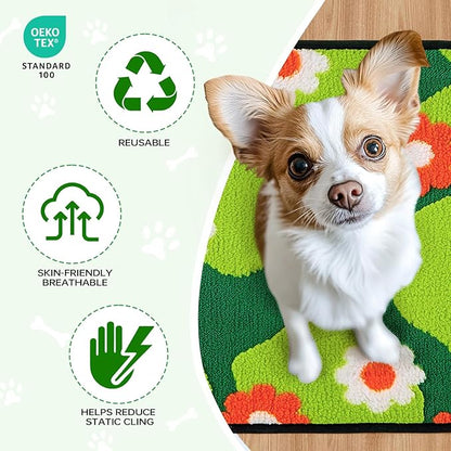 Qeils Reusable Puppy Pads for Small Dogs, Washable Pee Pads with Non-Slip , Absorbent Leakproof Mat for Crates, Playpens, Pet Beds & Whelping, Indoor Potty Training Grass Green, 23"x36", 2 Pack