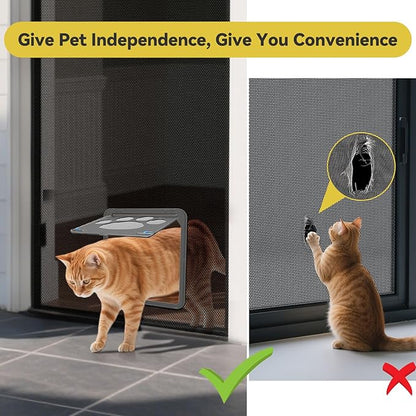 PETLESO Dog Door for Screen Door, Cat Door Screen Small Dog Door Insert for Sliding Door Easy Install, Small 8"×10"