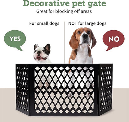 Free Standing Pet Gate | Pet Gate for Small Dogs | Free Standing Dog Gate for Stairs | Freestanding Dog Gates for Doorways | Freestanding Pet Gates | Width 23.5-47 inch | Height 18.75 inch (Diamond)