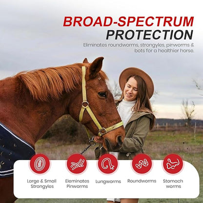 Ivermectin Horse Paste 1.87% Dewormer 6.08g Dose-Effective Appled Flavored Ivermectin Paste for Equine Care,Horse Deworming Paste -for Horses Up to 1250 lb (1 Pack)