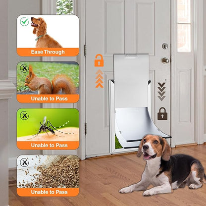 Extra Large Dog Door - Heavy Duty Aluminum, Extreme Weather, Dual Flap, Lockable for Large & Extra Large Dogs Up to 220 lbs