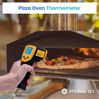 Etekcity Infrared Thermometer Laser Temperature Gun 774, Meat Food Candy Oven Thermometer for Griddle Accessories, Heat Gun for Cooking Refrigerator Tools, Adjustable Emissivity & Max Measure, Yellow