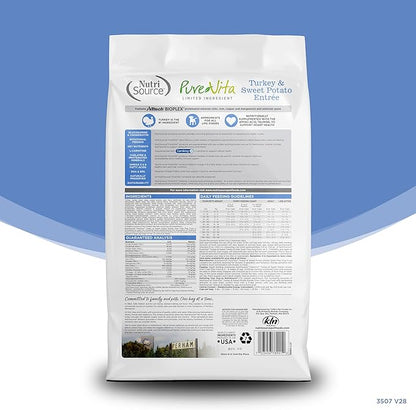 Nutri-Source Pure Vita Grain-Free Turkey And Sweet Potato Dry Dog Food, 5 Pound Bag