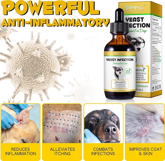 Yeast Infection Treatment for Dogs, Natural Dog Yeast Infection Treatment Supports Itch Relief, Ear Infection, Allergy Relief, Pet Supplies Dog Herbal Supplement, Bacon Flavor-2PCS