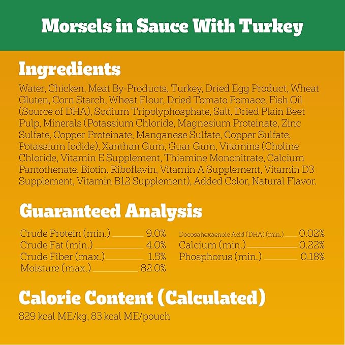 Pedigree Puppy Food Morsels in Sauce, Wet Dog Food Pouches Variety Pack, 3.5 oz. Pouches, 18 Count (Pack of 2)