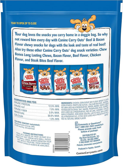 Canine Carry Outs Dog Treats, Beef & Bacon Flavor, 22.5 Ounce (Pack of 4)