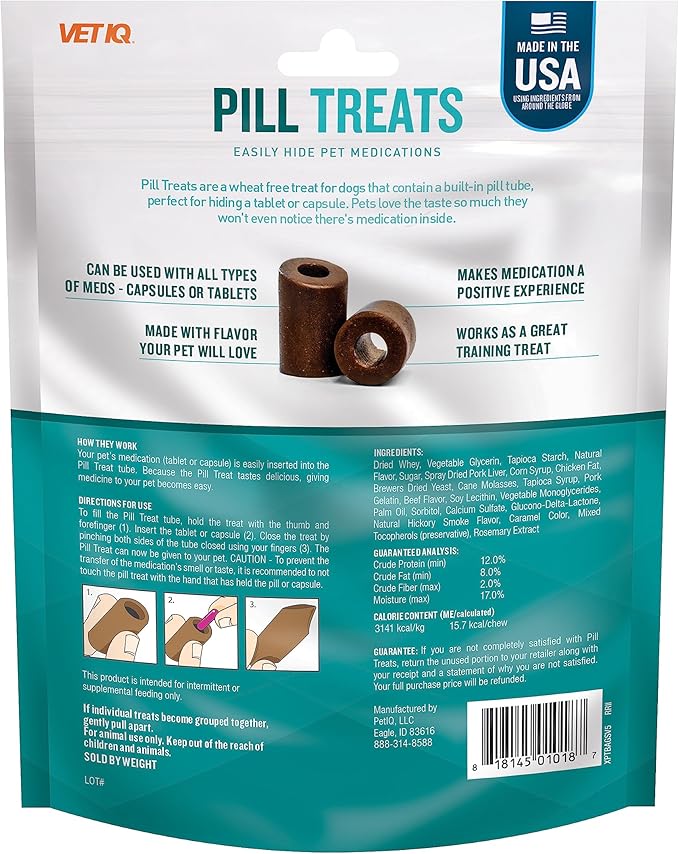 VETIQ Pill Treats for Dogs, Chicken Flavor, 30 Count | Advanced Formula | Soft Chews | Made in USA | Pack of 2