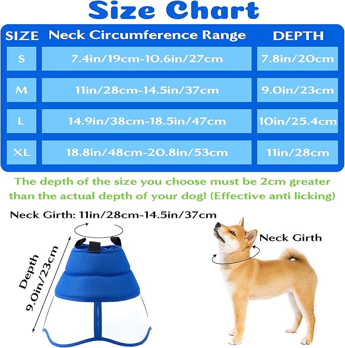 Soft Dog Cone Collar - Adjustable Recovery Padding Cone for Small Dogs After Surgery to Stop Licking, Breathable Lightweight Elizabethan Protective Neck Collar for Pet Cat Puppy (M)