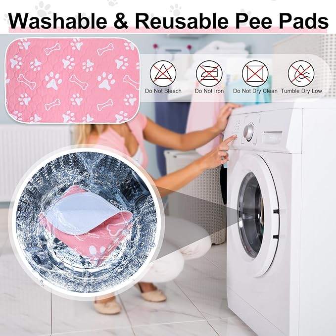 BEAUTYZOO 2 Pack Washable Pee Pads for Dogs, Reusable Puppy Pads for Potty Training, Waterproof Super Absorbent Wee Wee Pads for Dogs Non-Slip, Pet Whelping Mats Playpen Dog Crate Floors, 48IN x 60IN