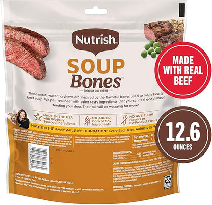Nutrish Soup Bones Minis Premium Dog Chews with Real Beef and Barley, 96 Chews (Rachael Ray)