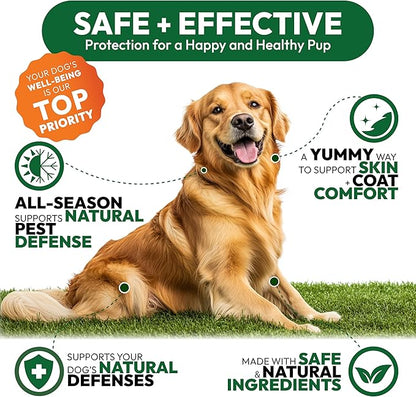 (2 Pack) Flea and Tick Prevention for Dogs Pills - 340 Chews - Natural Dog Flea & Tick Control - Oral Defense Treatment for Dogs Supplement - Vet Formulated - All Breeds & Ages - Made in USA