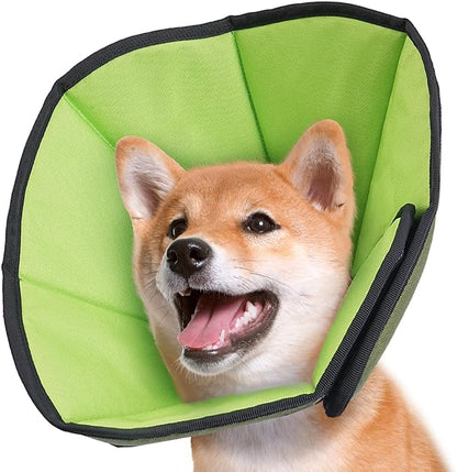 Soft Dog Cone After Surgery: Comfortable Dog Cones Collar for Stop Licking Biting - Adjustable Elizabethan Collar for Dogs fit for Small Medium Large Dogs (Green, M)