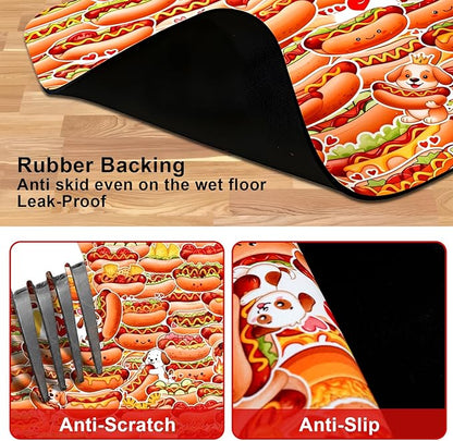 Dog Food Mats for Floors Waterproof Mat for Cat Food and Water Bowls - Absorbent Quick Dry Non Slip Mat for Pet Feeding