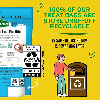 Pet Botanics 10 oz. Pouch Training Rewards Mini Soft & Chewy, Bacon Flavor, with 500 Treats Per Bag, The Choice of Top Trainers