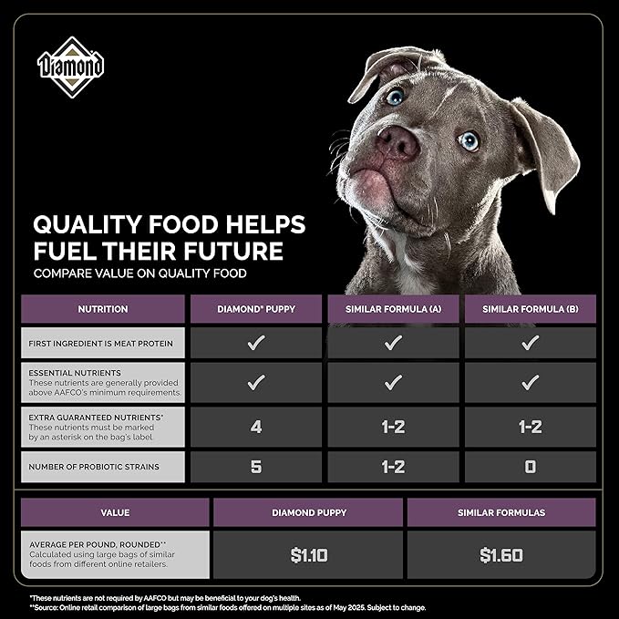Diamond Puppy Dry Dog Food 31/20 for All Life Stages Including Puppies and Pregnant and Nursing Adult Dogs 6lb Bag