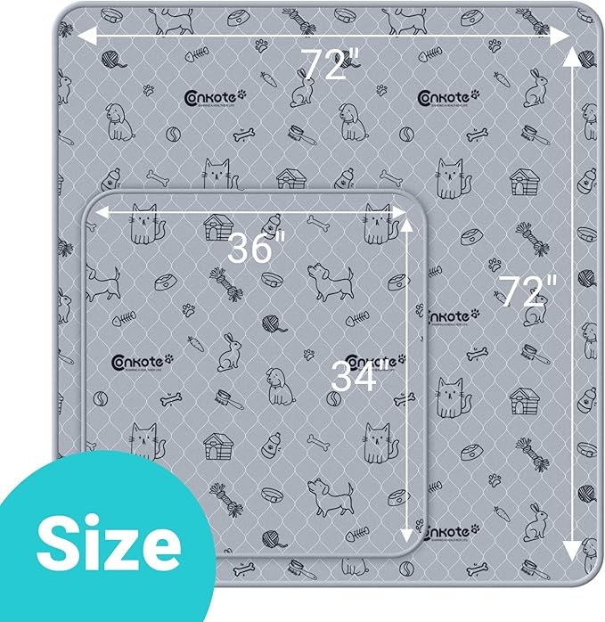 Extra Large 72"x72" Washable Pee Pads for Dog Super Absorbent, Reusable Pee Pads Non-Slip Waterproof Pet Training Mats for Playpen, Crate, Floor, Incontinence, Housebreak