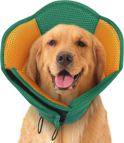 SUNFURA Dog Cone - Soft Cone for Dogs to Stop Licking, Pet E-Collar Alternative After Surgery, Adjustable Pet Recovery Collar for Wound Healing, Pine Green Small