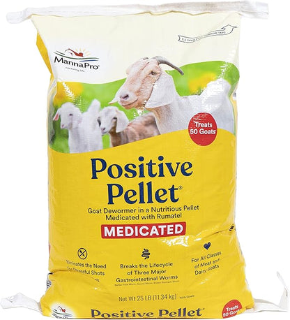 Manna Pro Positive Pellet Medicated Goat Dewormer, 25-Pounds