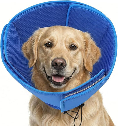 AOFITEE Soft Dog Cone, Adjustable Cones for Dogs After Surgery, Comfy Dog Cone Collar Alternative to Stop Licking, Elizabethan Recovery Collar for Large Dogs(Blue,Large)
