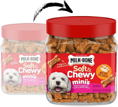 Milk-Bone Soft & Chewy Mini’s Dog Treats Made with Real Chicken, 18 Oz.