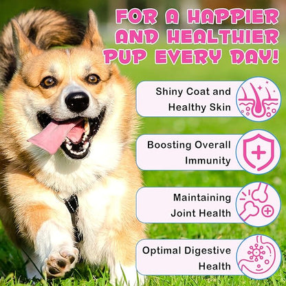 Collagen for Dogs, Dog Collagen Liquid Drops with Biotin, MSM & Ginger Digestive & Immunity Support, Itch Relief, Skin & Coat and Joint Health, Dog Supplement 60ml ﻿