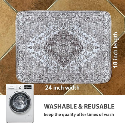 nunubaby Washable Pee Pads for Dogs, Stylish, Non-Slip and Leak-Proof Pee Pads. Reusable Potty Pads for Dogs for Crates and Floors.(Brown/Geo, 18" x24" )