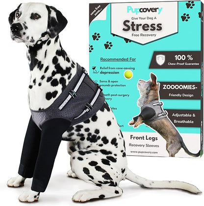Dog Cone Alternative - Leg Sleeve to Stop Licking, Hot Spot Recovery, Wound & Elbow Protector, Hygroma Treatment, Reduce Stress & Anxiety, Waterproof & Breathable, Post-Surgery Suit (X-Small)