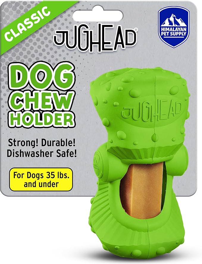 Himalayan Jughead Classic Dog Chew Holder - Holds Chews & Treats for Dogs, Slows Down Fast Chewers for Long Lasting Chews - Pair with Jughead Classic Insert, and Veggie Treats Like Carrots & Celery