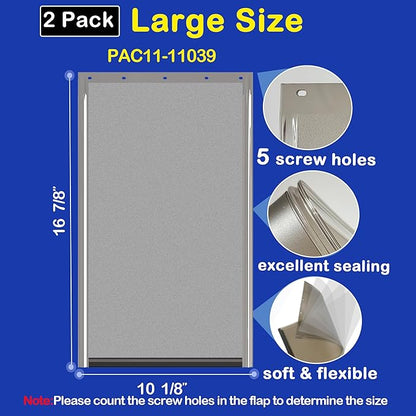 2 Pack Large Dog Door Replacement Flaps with Screws & Washers, Compatible with Petsafe Freedom Doggie Doors PAC11-11039 10 1/8" X 16 7/8" Weather Resistant Flexible (without Bracket-Smoky Translucent)