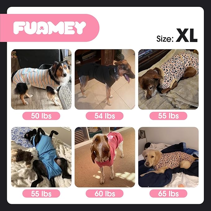 FUAMEY Recovery Suit for Dogs After Surgery,Soft Breathable Dog Bodysuit E-Collar & Cone Alternative Surgical Suit,Male Female Dog Neuter Spay Suits Anti Licking Wounds Onesie Blue Boat XL