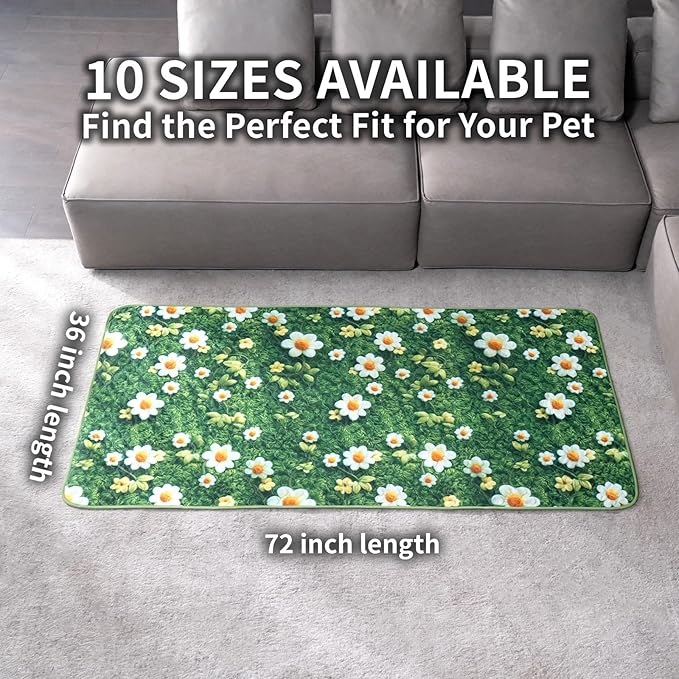 Washable Pee Pads for Dogs, Reusable Puppy Potty Training Pads, Ultra-Absorbent Thick Waterproof Leak-Proof Non-Slip Pads & Mat for Crate, Playpen, Floor, Whelping & Housebreaking , 2 Pack 36"x72"
