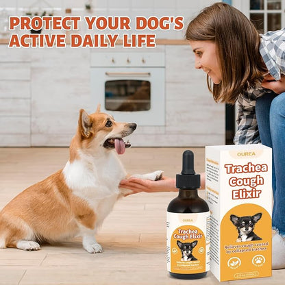 Ourea Collapsed Trachea Treatment for Dogs, Dog Cough Treatment, Trachea Cough Elixir, Natural Herbs Help Dogs Breathe Smoothly and Support Tracheal & Respiratory Health (2 fl oz)