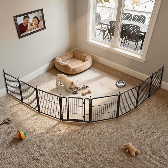 FXW Rollick Dog Playpen with Anchor Kit (Pack of 4) – 24 Inch 8-Panel Dog Pen for Small & Medium Dogs, Stable & Safe Indoor/Outdoor Play│Patented