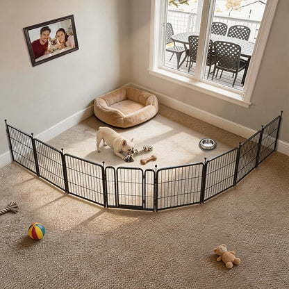 FXW Rollick Dog Playpen with Anchor Kit (Pack of 4) – 24 Inch 8-Panel Dog Pen for Small & Medium Dogs, Stable & Safe Indoor/Outdoor Play│Patented